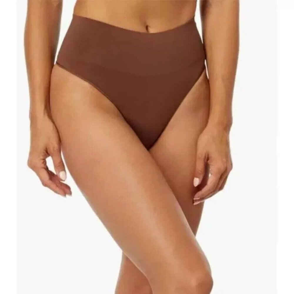 SPANX Small Brown EcoCare Seamless Shaping Thong NEW